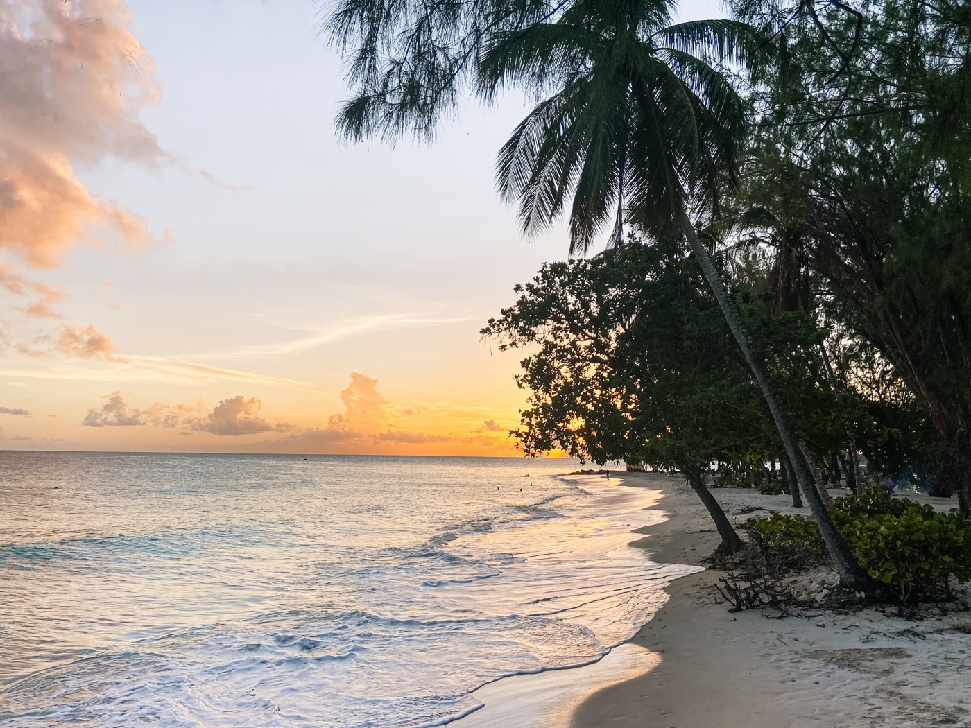 Barbados Zonsondergang bij hotel