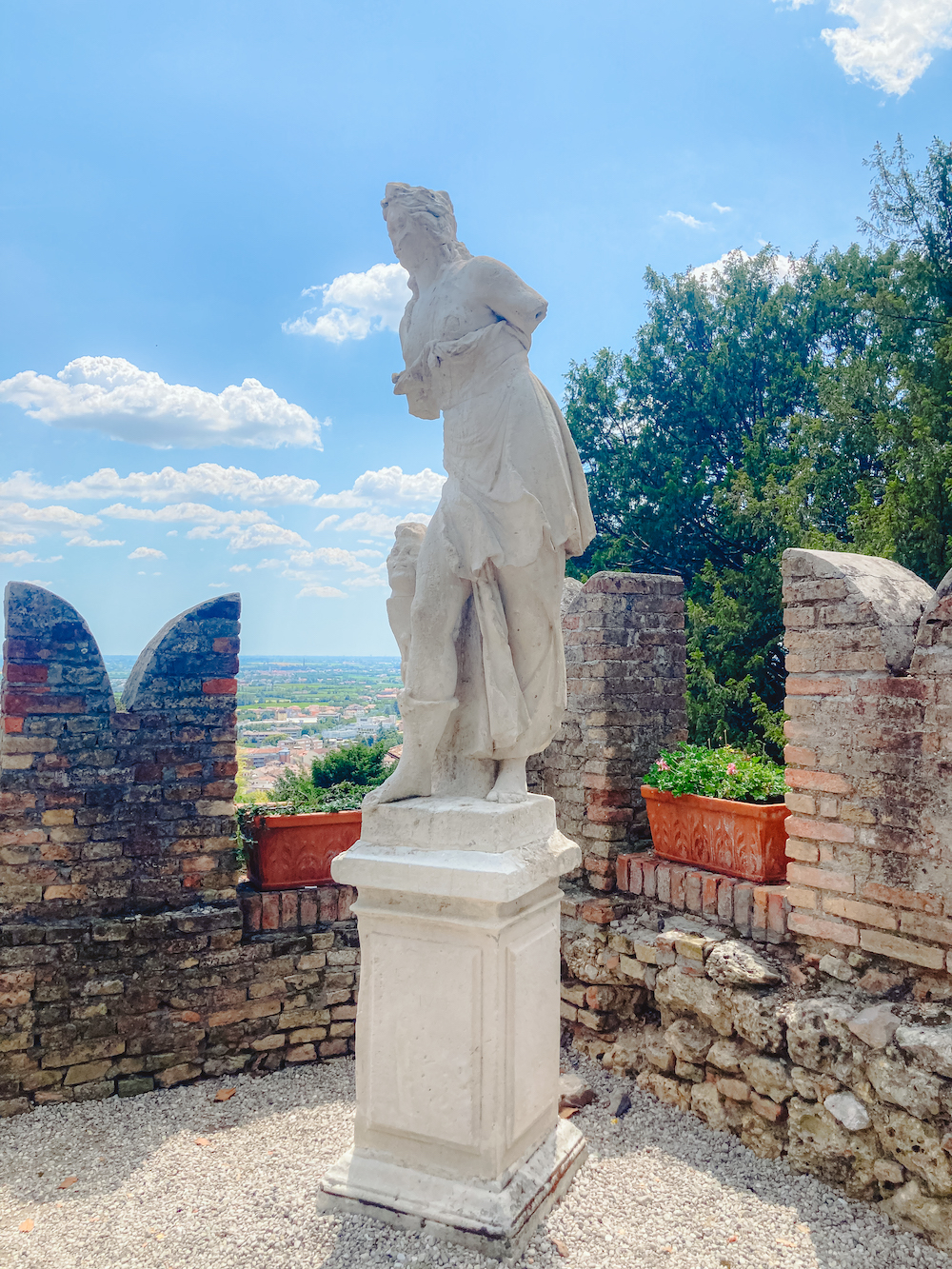 Beeld bij Castello op de berg Conegliano