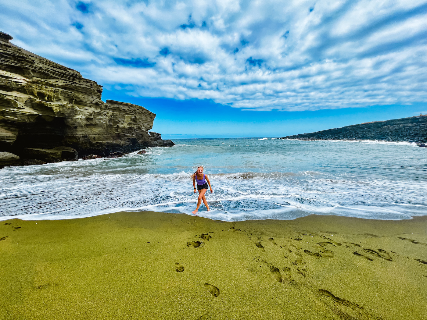 Big Island Hawaii Papakolea green sand beach