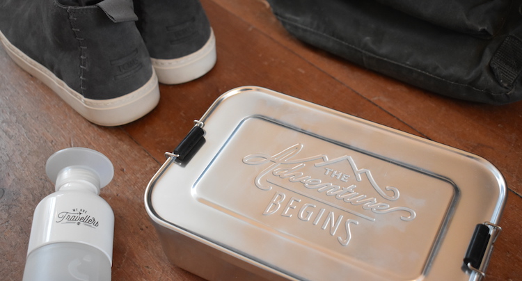 Cadeau voor Reiziger the adventure begins lunchbox