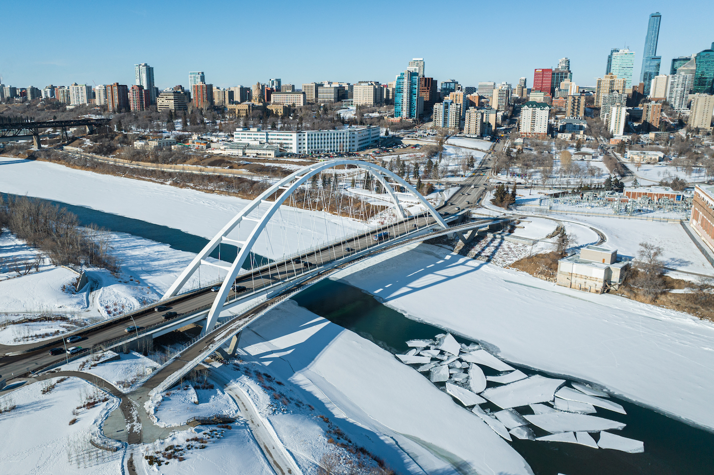 Edmonton Waterdale Bridge Winter canada