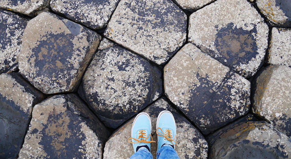 Giant's Causeway Basalten zeshoekige stenen