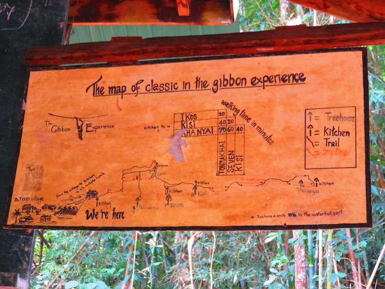 Gibbon Experience parcours laos zipline