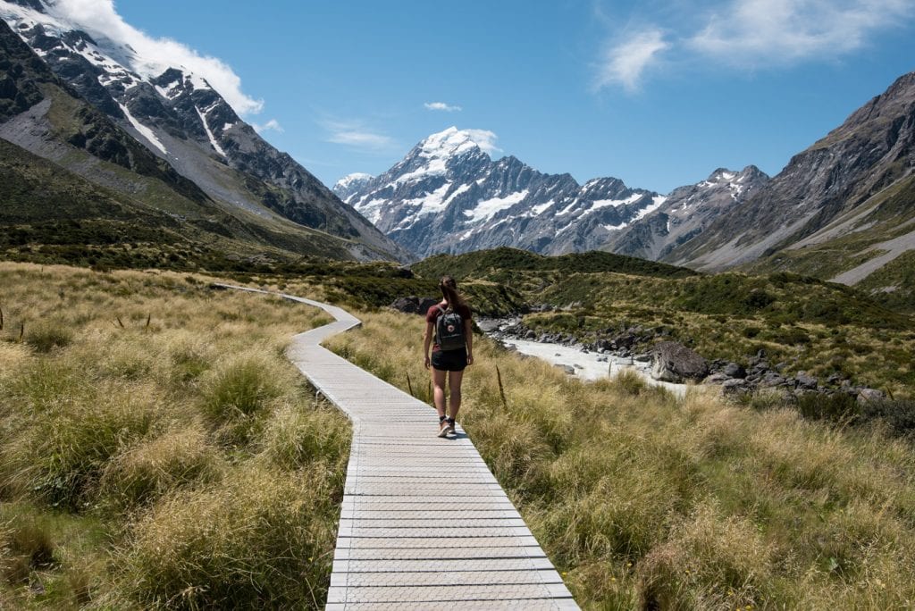 Hooker Valley Track Nieuw Zeeland loop pad Mount Cook