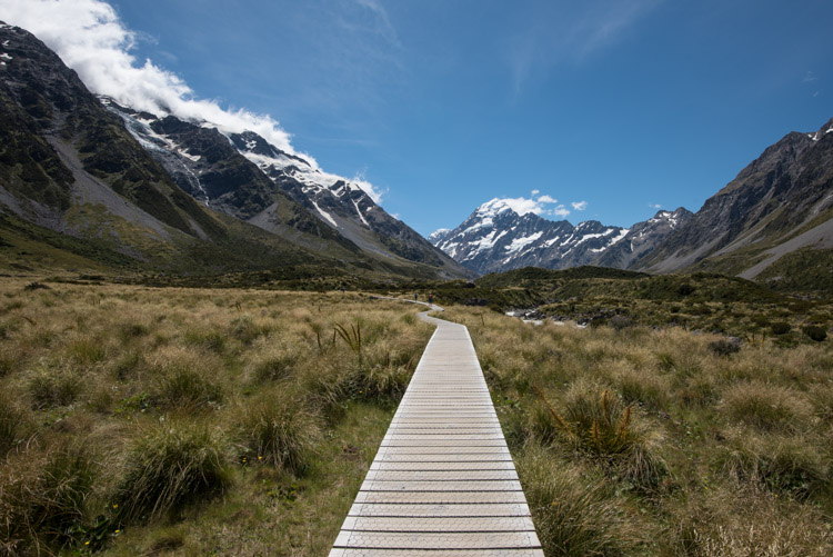 Hooker Valley Track Nieuw Zeeland pad Lake Pukaki