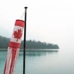 Jasper National Park Maligne Lake vlag Canada