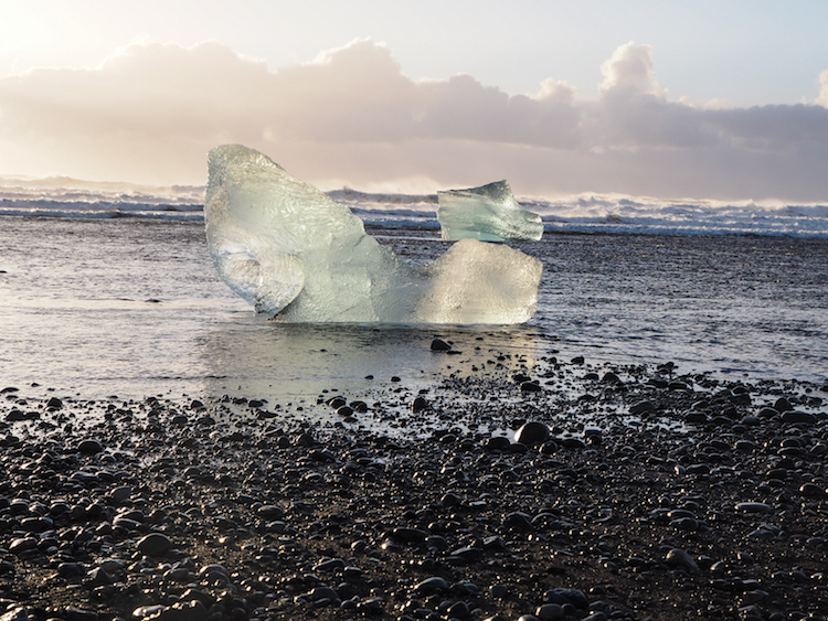 Jökulsárlón gletsjermeer Jökulsárlón beach