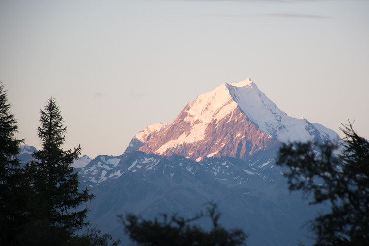 Lake Pukaki Nieuw Zeeland Mount Cook zonsondergang