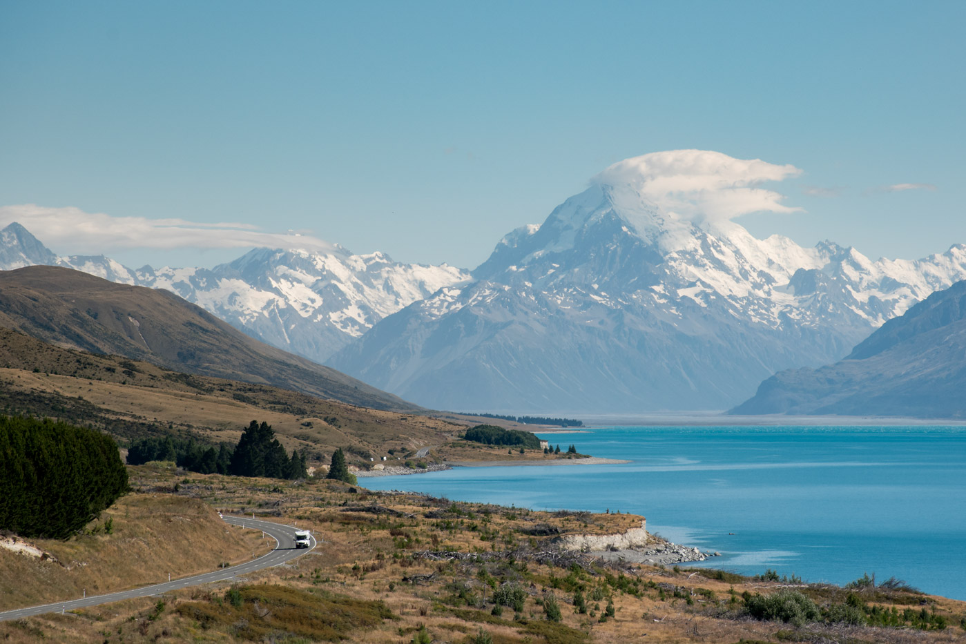 Lake Pukaki Nieuw Zeeland mount cook