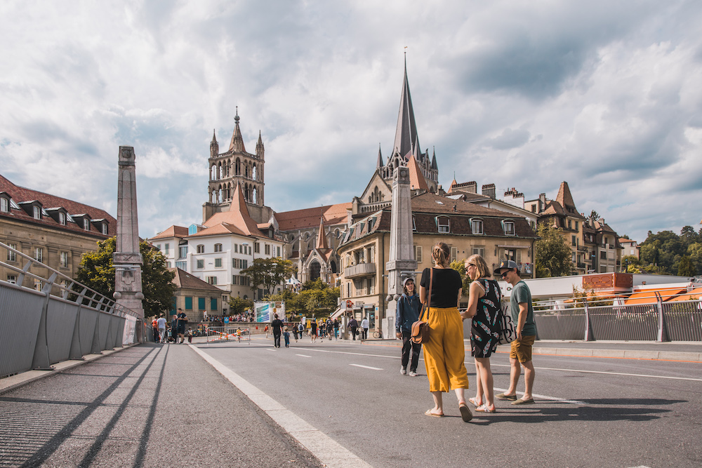 Lausanne zwitserland centrum stadshart