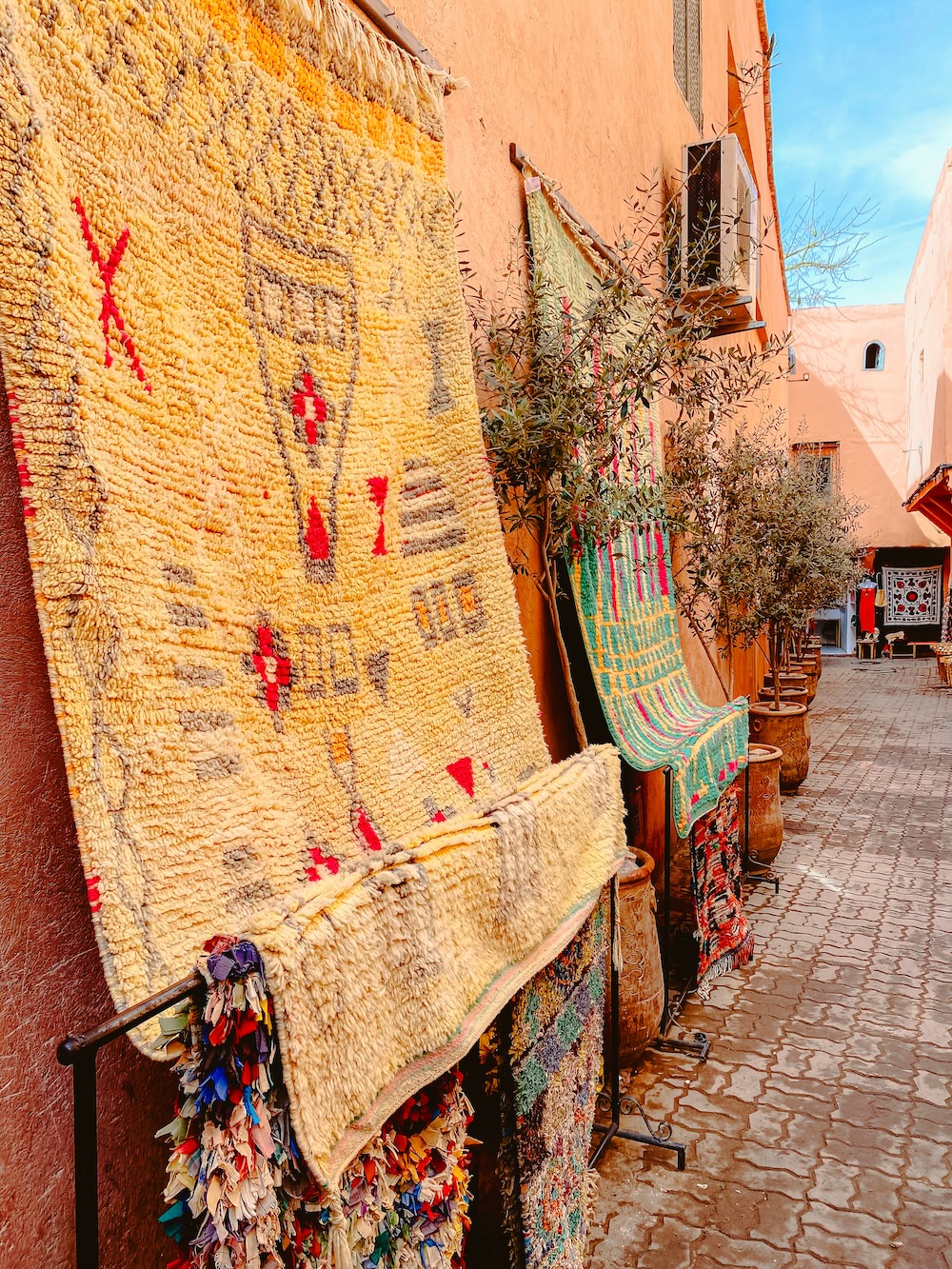 Marrakech activiteiten, tapijt in de medina