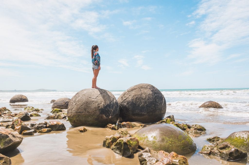 Moeraki Boulders Nieuw-Zeeland strand