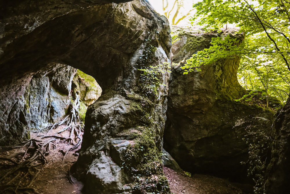 Mullerthal Trail langs rotsen