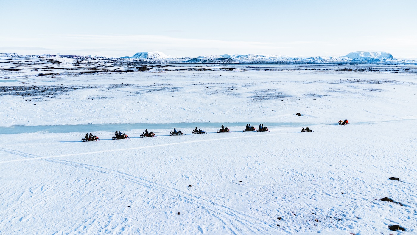 Mývatn activiteit, sneeuwscooter