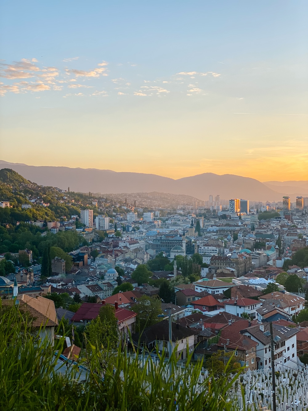 Sarajevo bezienswaardigheden, zonsondergang