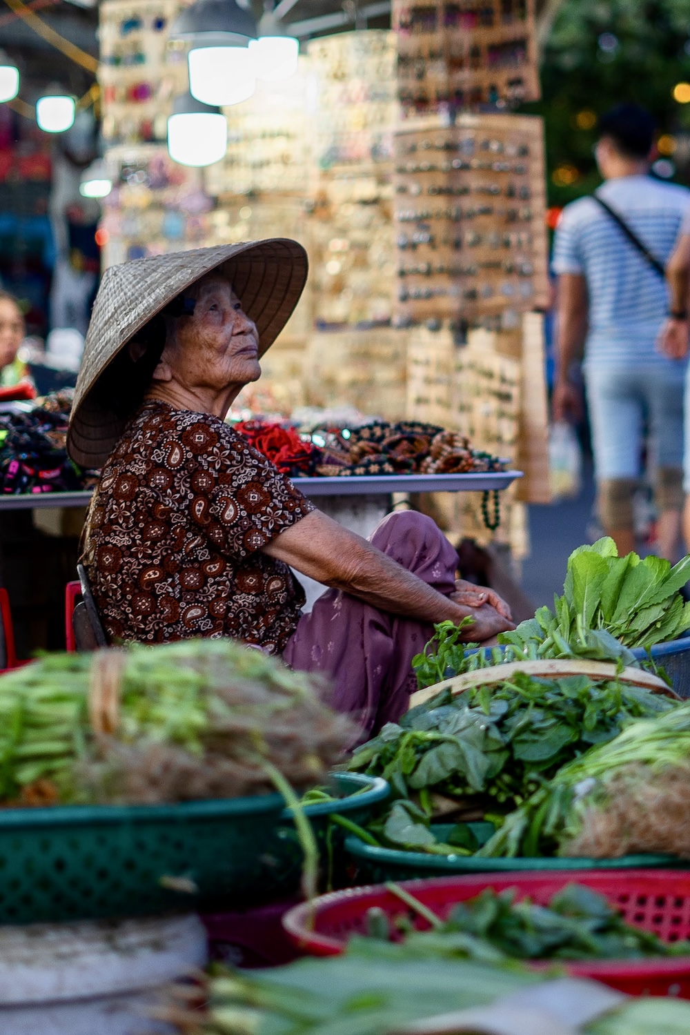 Vietnamese vrouw op martk