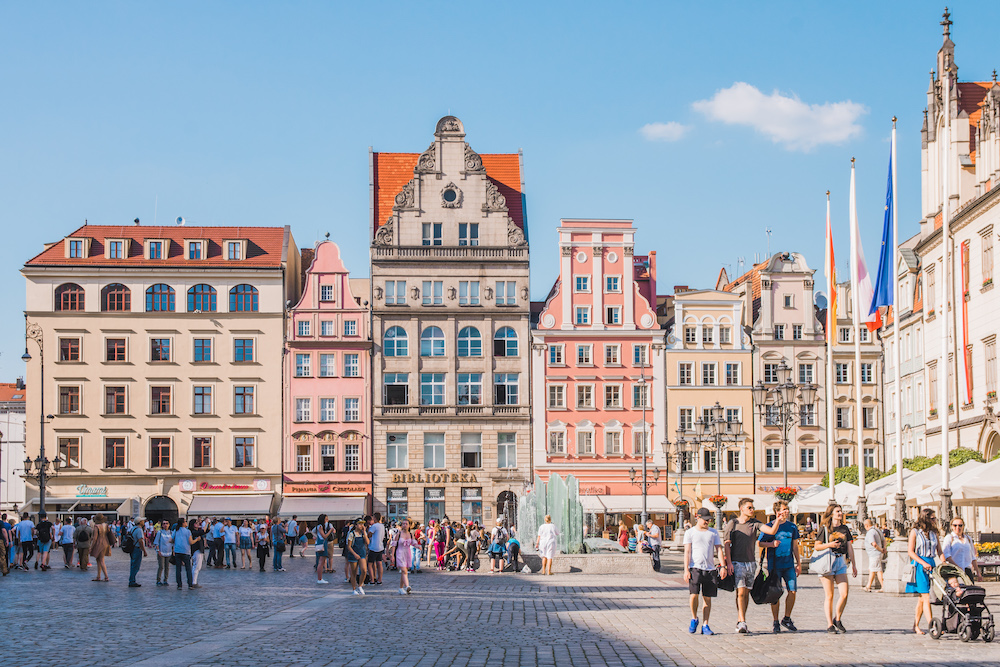 Wroclaw in polen plein