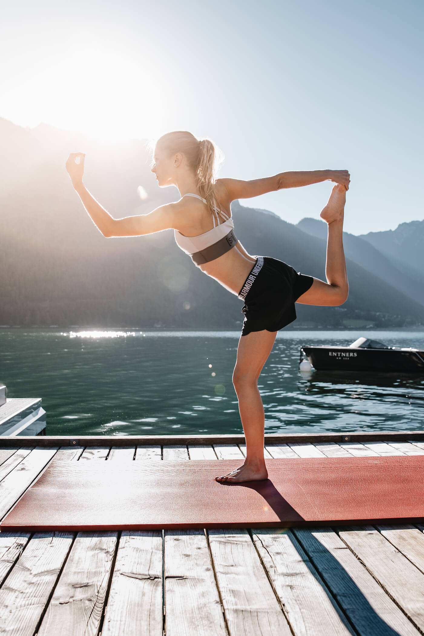 Yoga in de natuur in oostenrijk Entners am see