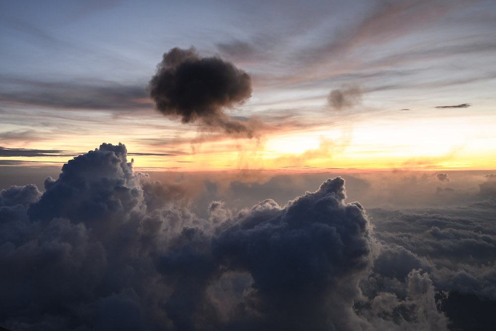 acatenango volcano zonsondergang