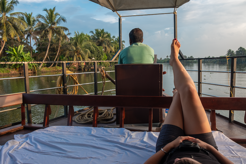 alleppey chillen op boot