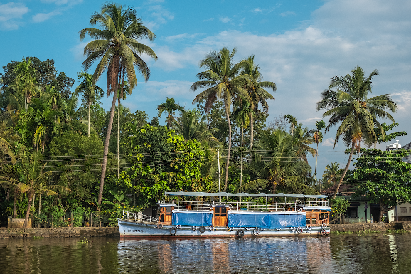 alleppey india uitzicht vanaf de boot