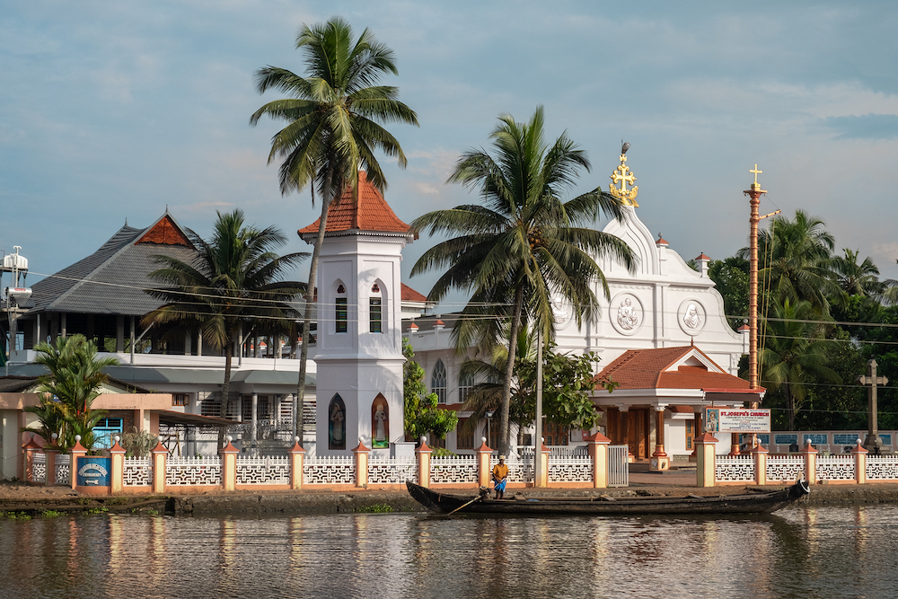 alleppey india uitzicht woonboot