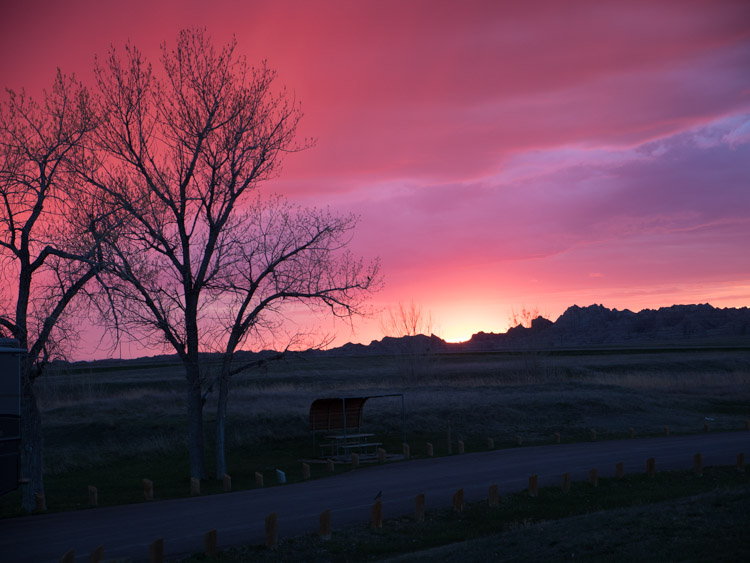 badlands np zonsondergang