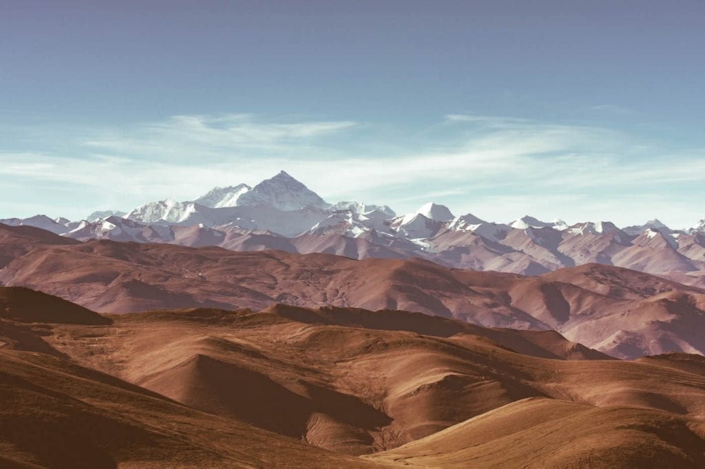 berglandschap tibet backpacken