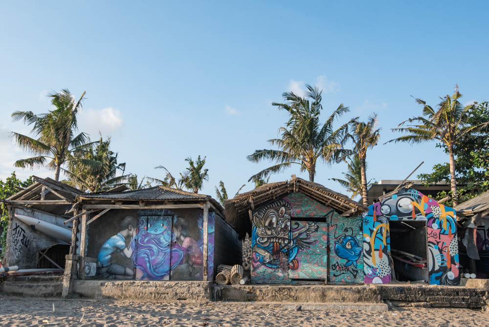 canggu vissershuisjes streetart