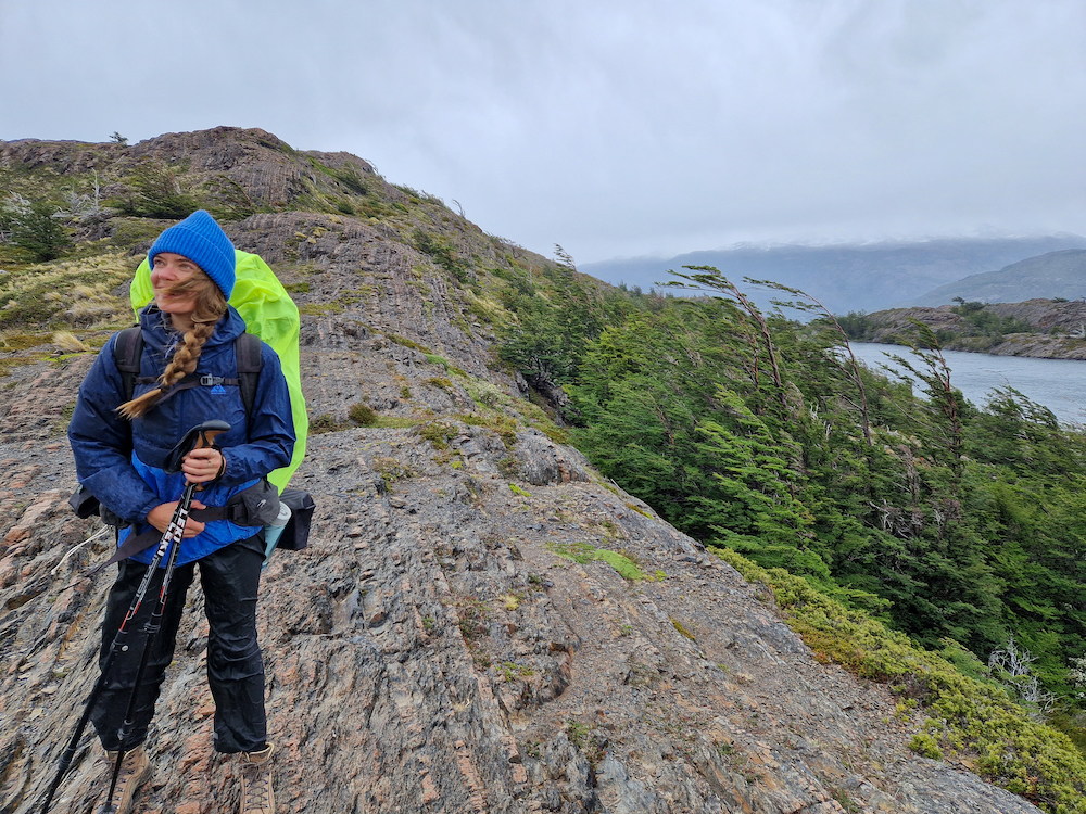 harde wind in Torres del Paine