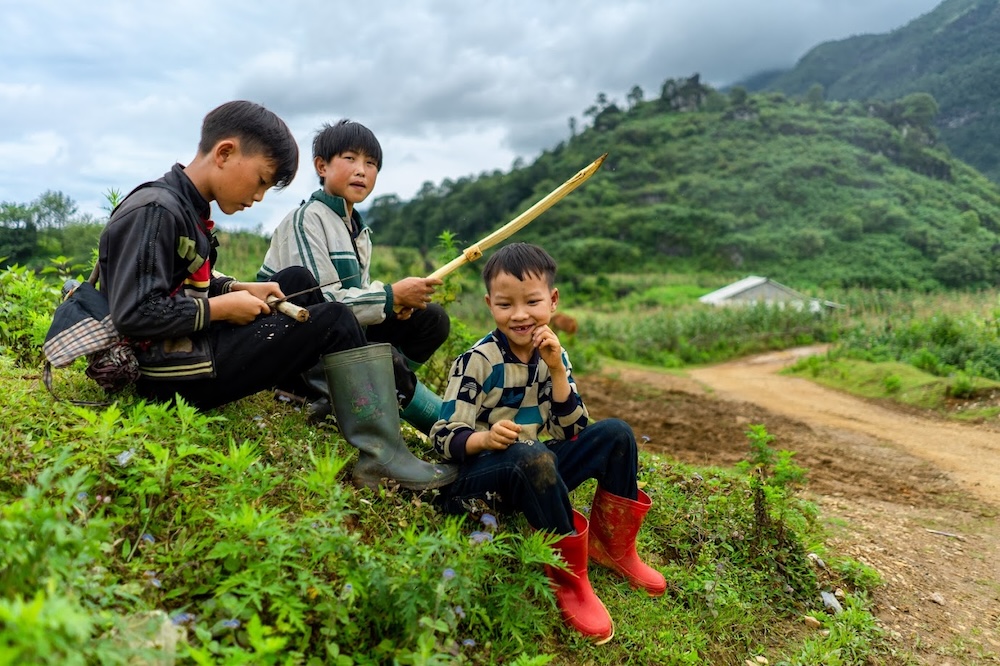 kinderen in Phong Nha, Vietnam