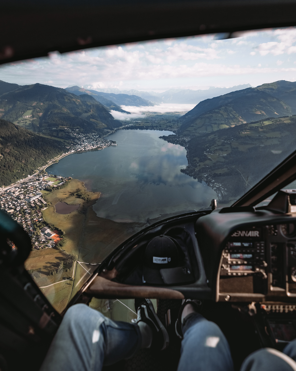 lake zell vanuit de helicopter