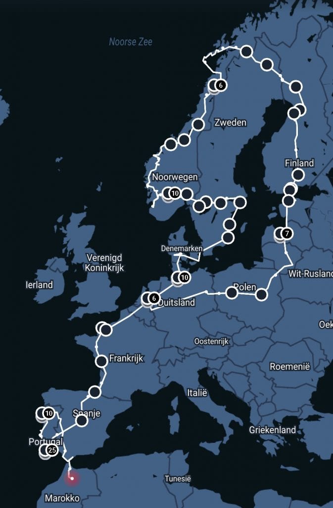 route roadtrip scandinavie