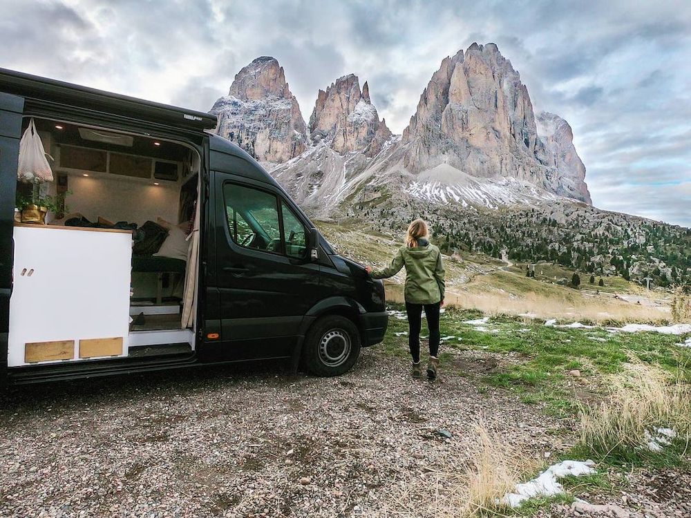 wonen in een camper italie sneeuw