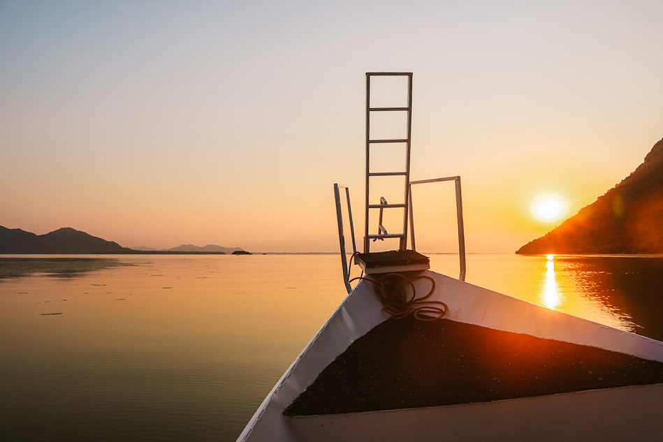 zonsondergang Skadar Meer