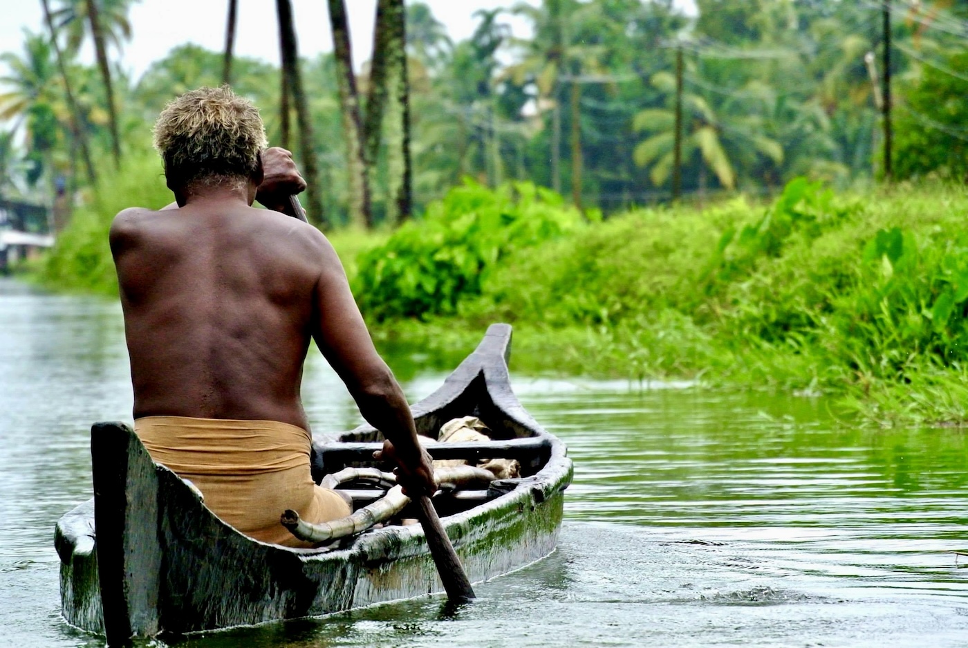 zuid-india, bootje in kerela